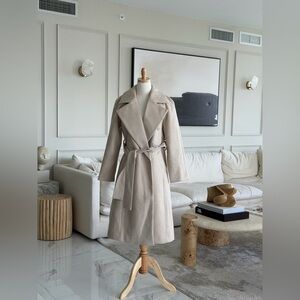 Express Light Beige Belted Trench Coat
